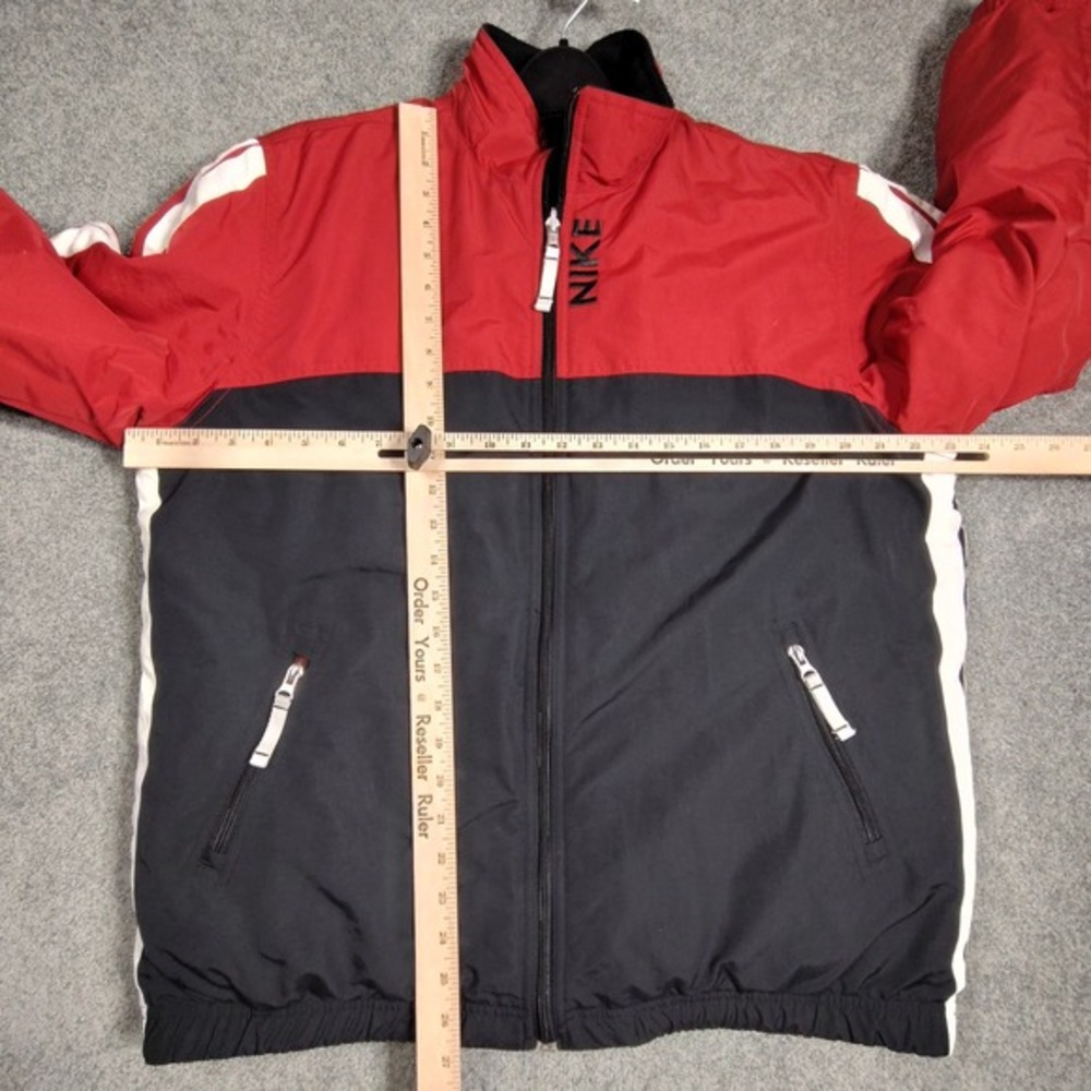 Nike Reversible Red Black Fleece Track Jacket Men's‎ Large Zip Up - Picture 8 of 15